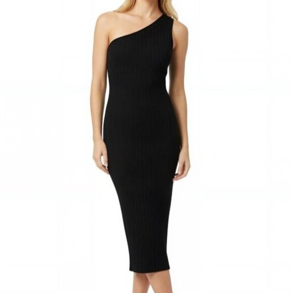 Banana Republic One-Shoulder Ribbed Cotton Midi Dress Black M NWT -  www.armafbd.com